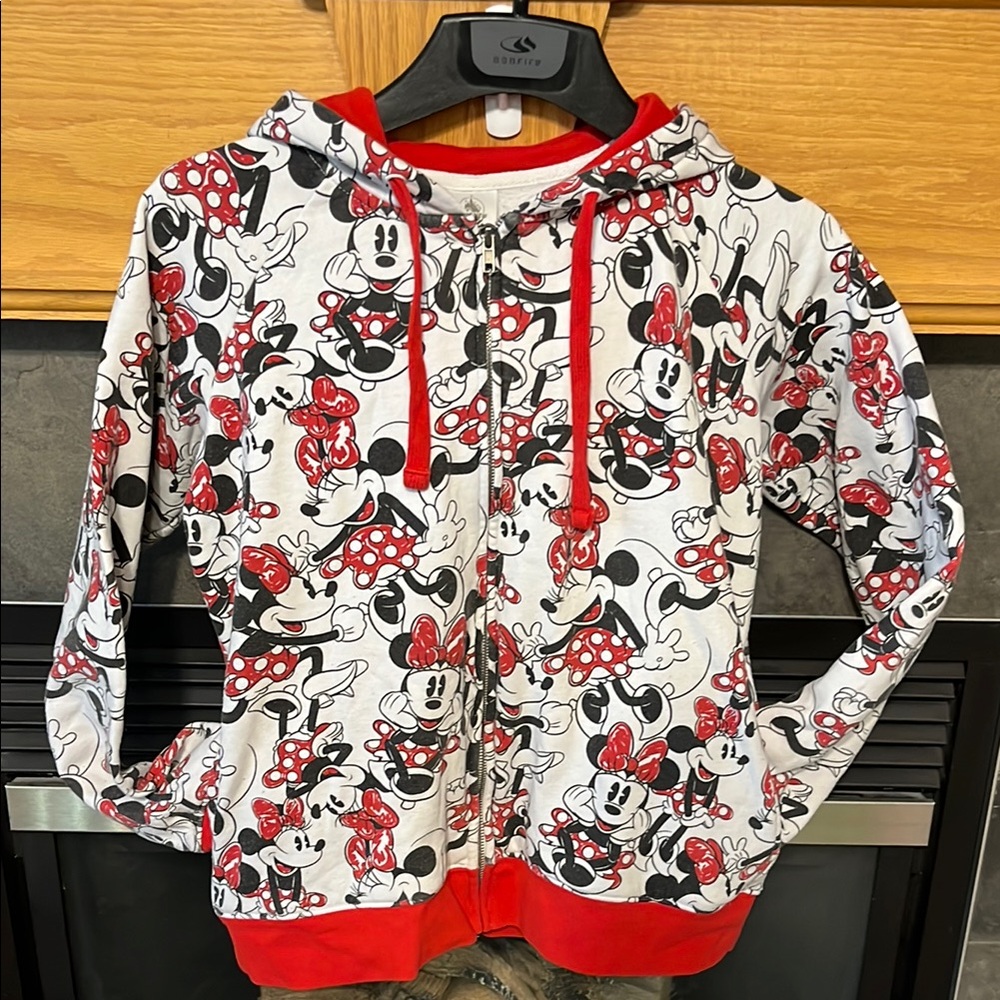 Disney Kids Minnie Mouse Hoodie - Red & White